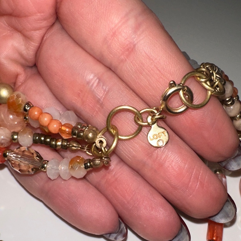 Loft semi precious stone Multi-Strand Necklace - Picture 3 of 5